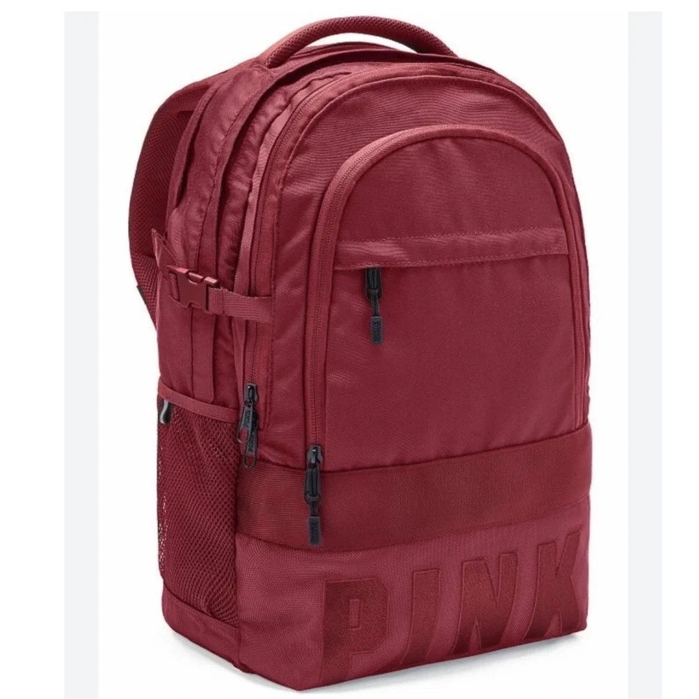 Victoria Secret PINK Collegiate Burgundy Maroon School Large Backpack Bag